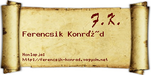 Ferencsik Konrád névjegykártya